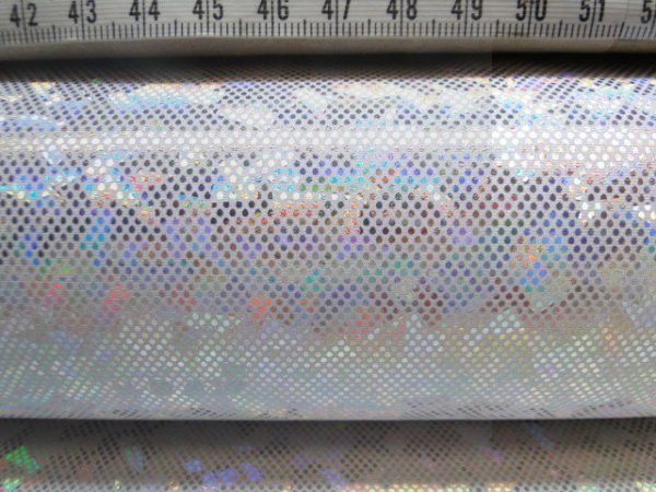 Lycra honey stof ,  4 way stretch wit zilver  .LY010 - Afbeelding 2