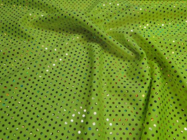 Lycra glitters pailletten fluor groen  col14 H1273 - Afbeelding 2