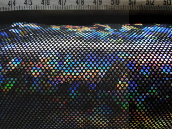 Lycra stof 4 way stretch zwart zilver LY8211 - Afbeelding 2