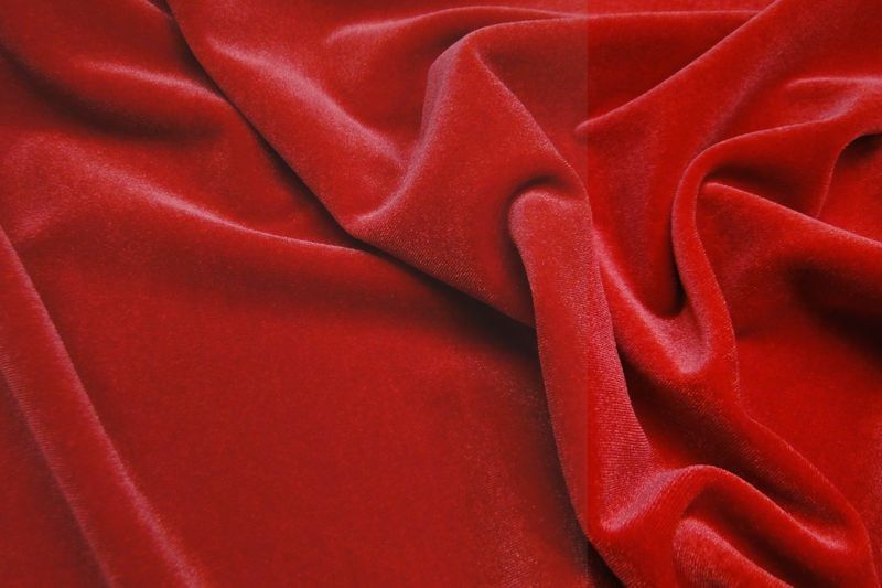hebzuchtig Metropolitan Draaien Lycra stof fluweel, 4-way stretch rood, kl 82