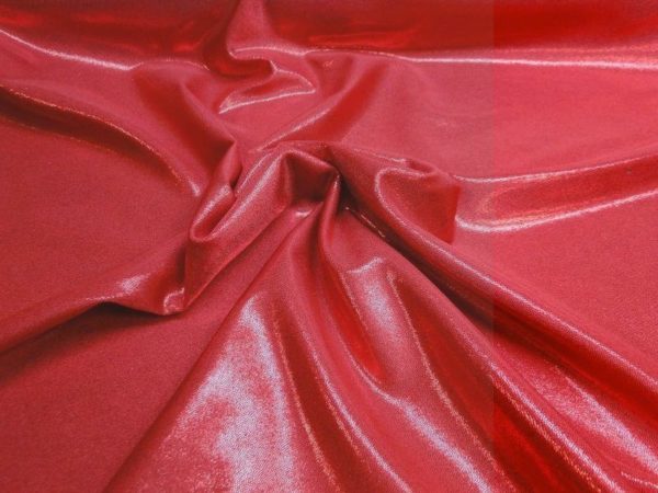 Lycra stof glitter rood col5 4 way stretch H1250