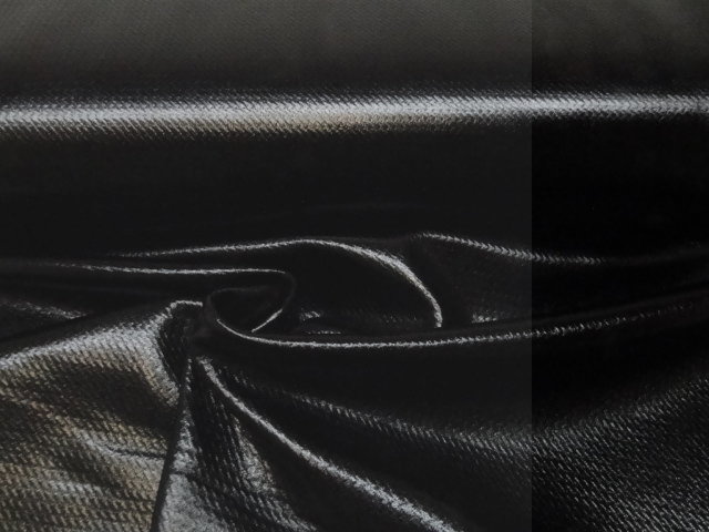 Metallic stretch stof, relief, zwart. X1506