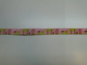 Sierband 1cm breed lime roze rood