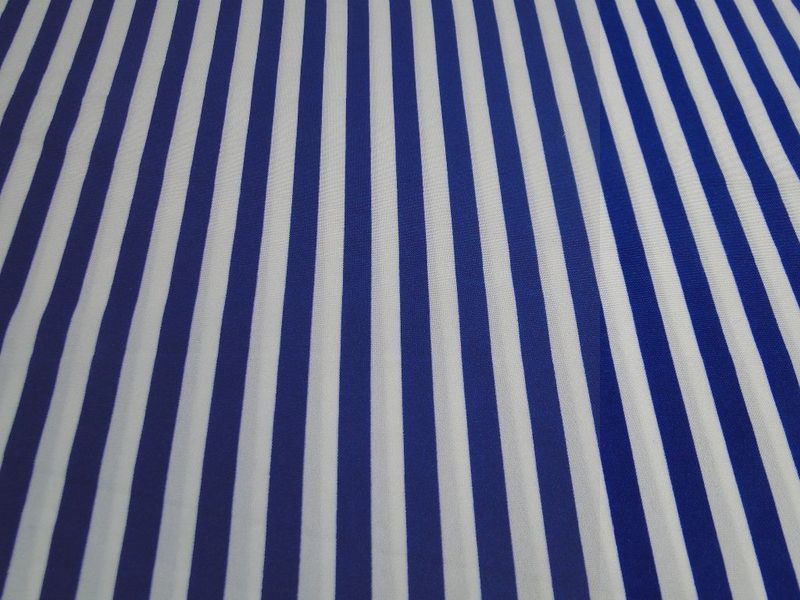 speelplaats ondergeschikt Station Texture stof met wit/blauwe streep print, M661