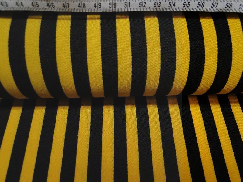 Texture stof zwart/geel gestreept, M633