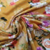 Tricot katoen, bloem print.