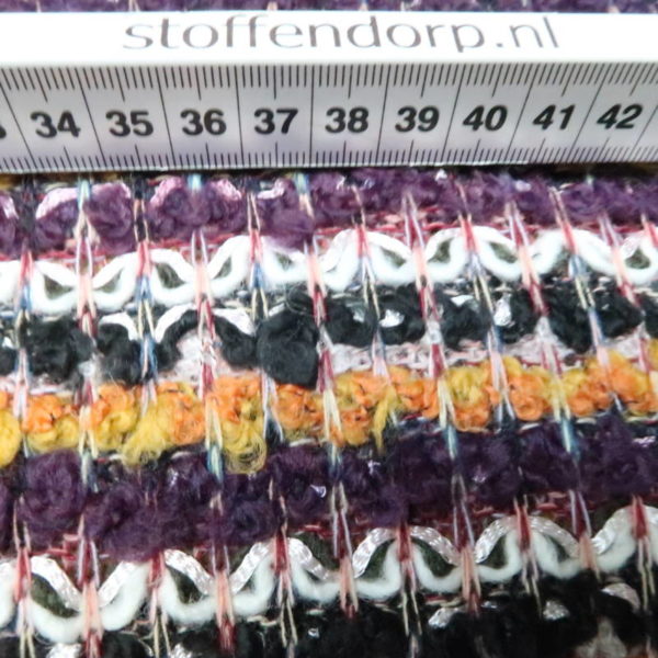 Gebreide stof, los gebreid, paars/zwart. Q3844 - Afbeelding 3