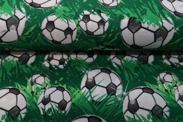 Texture stof, voetbal print, groen zwart wit