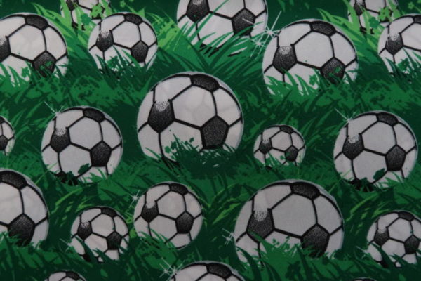Texture stof, voetbal print, groen zwart wit