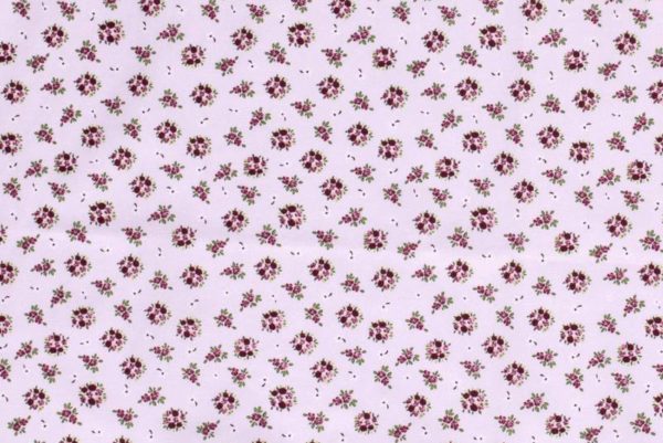 poplin katoen stof, bloemetjes print, roze bordeaux