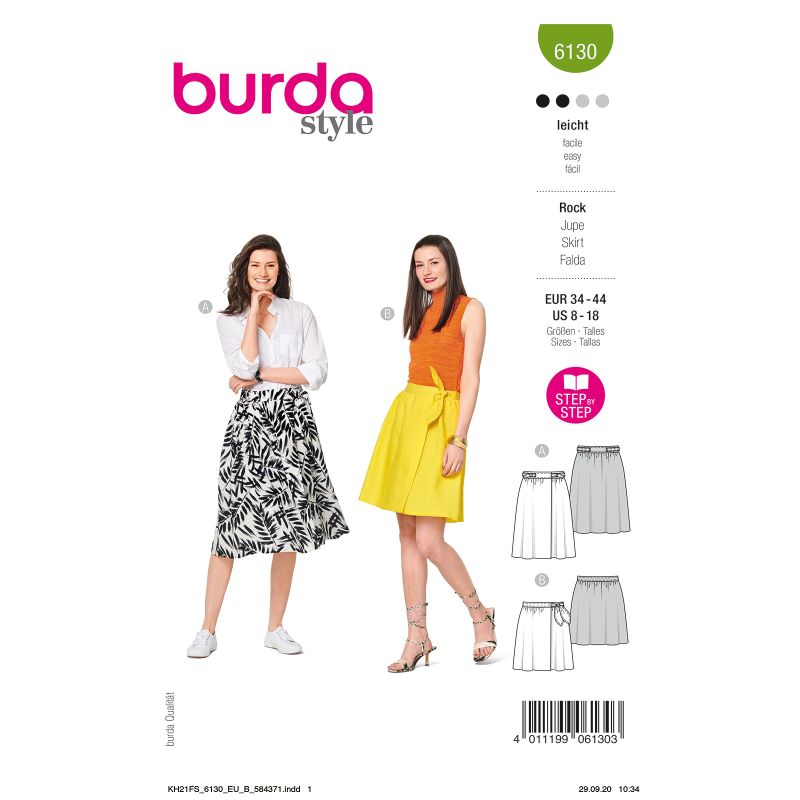 Burda Style Naaipatroon voor een rok, 6130. - Stoffendorp.nl