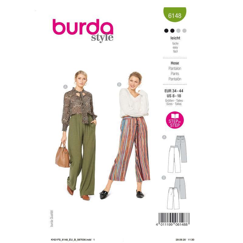 Burda Style Naaipatroon voor een broek, 6148. - Stoffendorp.nl