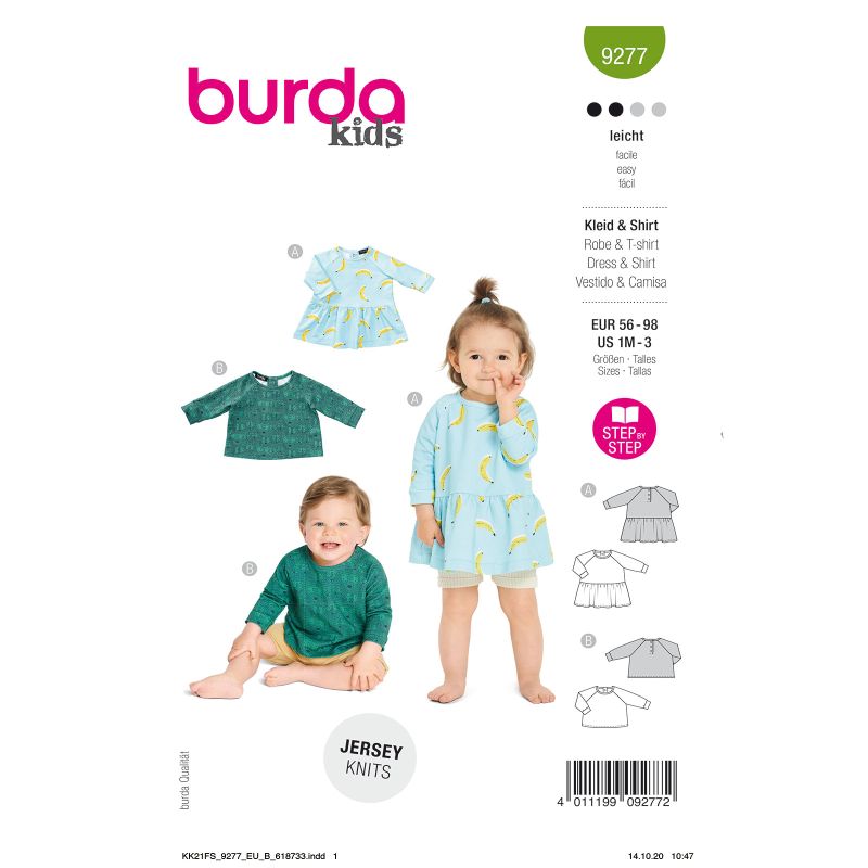 Burda Style Naaipatroon voor babyjurk- en top, 9277. - Stoffendorp.nl