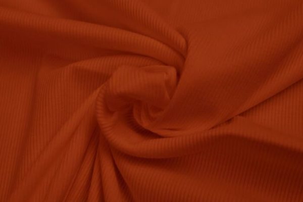 Jersey rib stof roest oranje