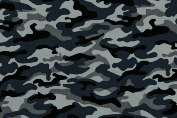 Babyrib, fijne ribstof, camouflage/legerprint, lichtgrijs/donkergrijs