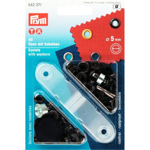 Prym Ring+Schijf 5mm, zwart, 542371.