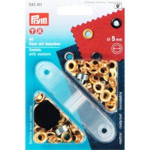 Prym Ring+Schijf 5mm, goud, 542411.