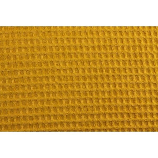 Wafeldoek stof, oker geel. WA030 - Afbeelding 2