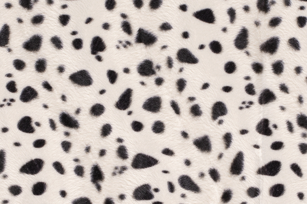 Velboa stof, dalmatiër print, zwart/wit. W0730 - Stoffendorp