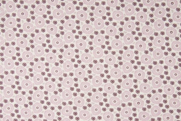 Z0228-katoen-stof-cirkels-bloemen-off-white-paars-oud-roze