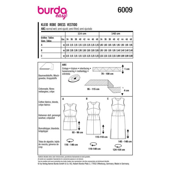 Burda Style, naaipatroon top, tuniek en jurk. - 6009 - Afbeelding 4