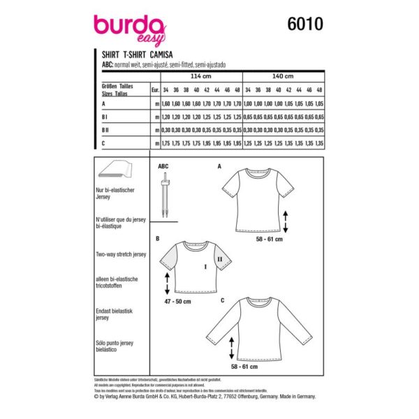 Burda Style, naaipatroon top. - 6010 - Afbeelding 5