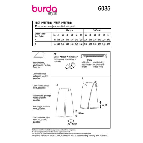 Burda Style, naaipatroon broek. - 6035 - Afbeelding 4