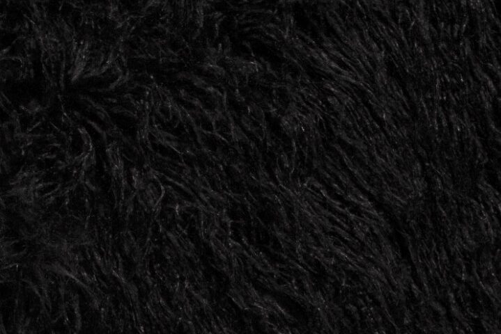 Mortal Lijm Hoopvol Fake fur stof, langharig, zwart. A0375 - Stoffendorp