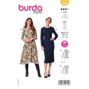 Burda-naaipatroon-jurk-met-brede-tailleband-5983