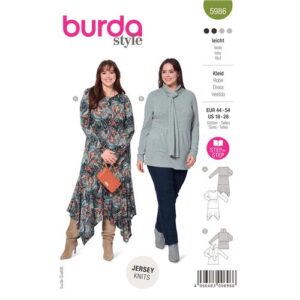 Burda-naaipatroon-jurk-verhoogd-rokdeel-5986