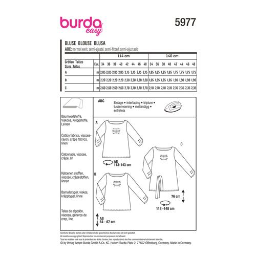 Burda-naaipatroon-overhemd-blouse-met-plooien-5977-8