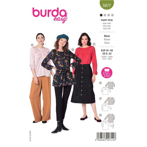 Burda-naaipatroon-overhemd-blouse-met-plooien-5977