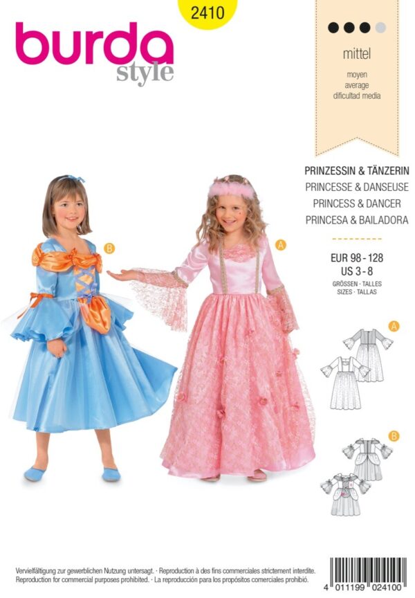 Burda-style-kids-naaipatroon-prinses-2410