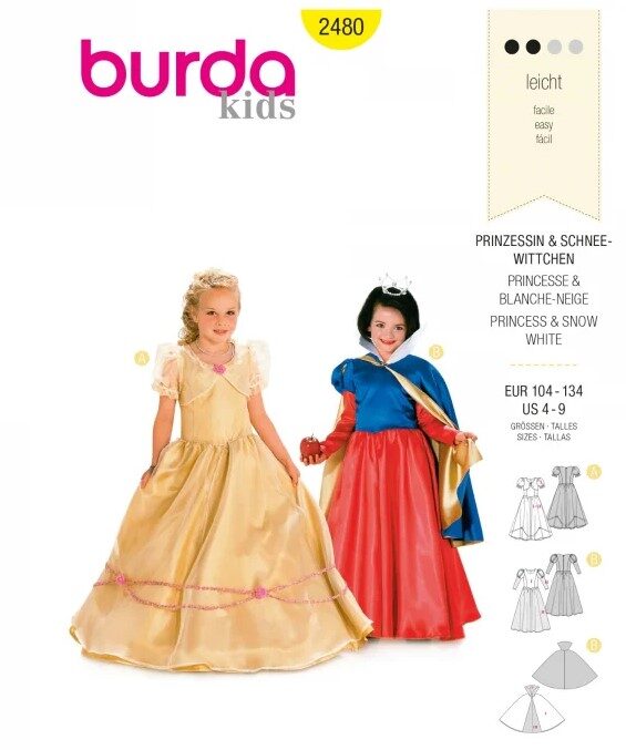 Burda Style Naaipatroon Prinses Sneeuwwitje, 2480.