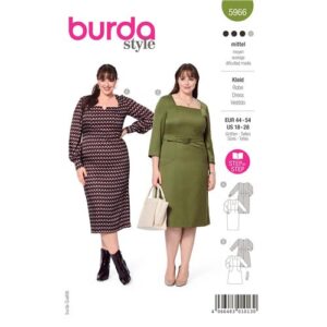 Burda-style-naaipatroon-jurk-met-schouderstuk-opstaande-kraag-5966