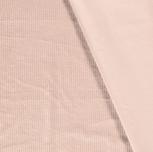 Corduroy rib stof, stretch, lichtroze. D0440 - Afbeelding 2