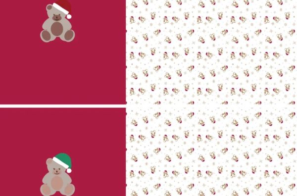Panel-french-terry-stof-kerst-beertje-d0506