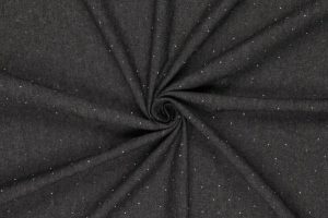 Denim-party-stof-druppel-steentjes-zwart-x915