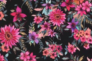 Satijn-poplin-katoen-stof-kleurrijke-bloemenprint-x947