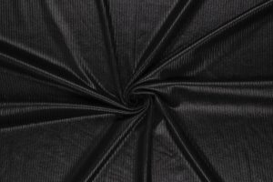 Rib-folie-stof-zwart-x1032