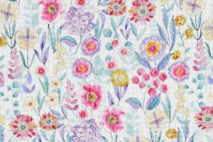 Wafel-stof-digitale-bloemenprint-x1228