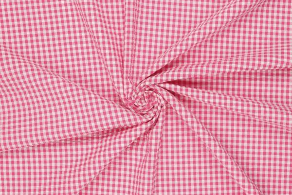 Seersucker-katoen-stof-ruit-fuchsia-Y32