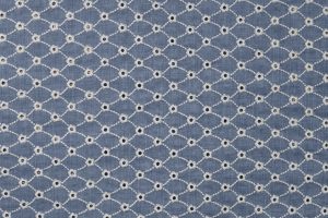 Broderie-melange-katoen-stof-jeansblauw-y155