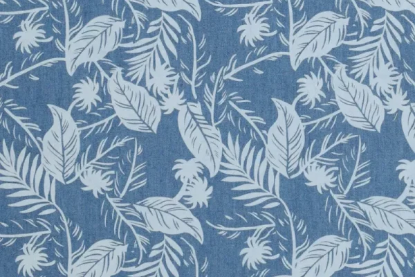 Denim-look-katoen-stof-bladprint-y138