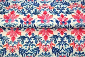 Tricot-katoen-stof-fantasieprint-delftsblauw-y328