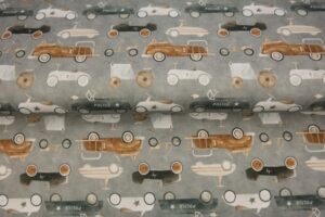 Tricot-katoen-stof-retro-loopauto-y325