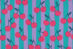 Fijne-poplin-katoen-stof-streep-met-kersen-print-y426