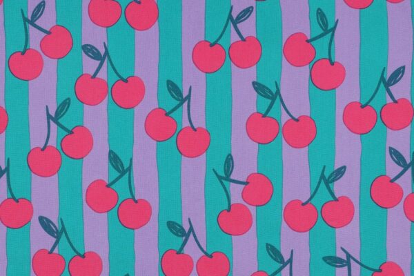 Fijne-poplin-katoen-stof-streep-met-kersen-print-y426