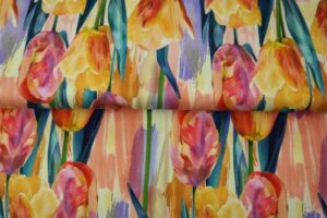 Stenzo-viscose-tricot-stof-tulpen-print-y390