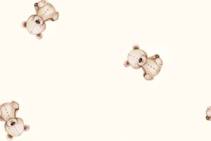 Mousseline-dubbeldoek-stof-knuffelberenprint-y613
